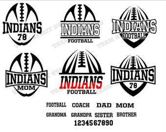 Indians Football Mom Pack Download Files - SVG, DXF, EPS, Silhouette Studio, Vinyl Files, Digital Cut Files -Use with Cricut and Silhouette