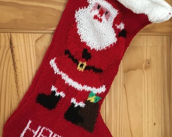 Personalised knitted christmas stockings