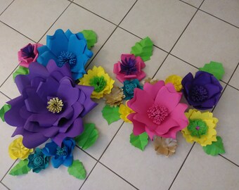 Shimmer and Shine paper flowers-Set of 15
