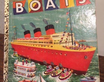 Vintage 1953 BOATS A Little Golden Book