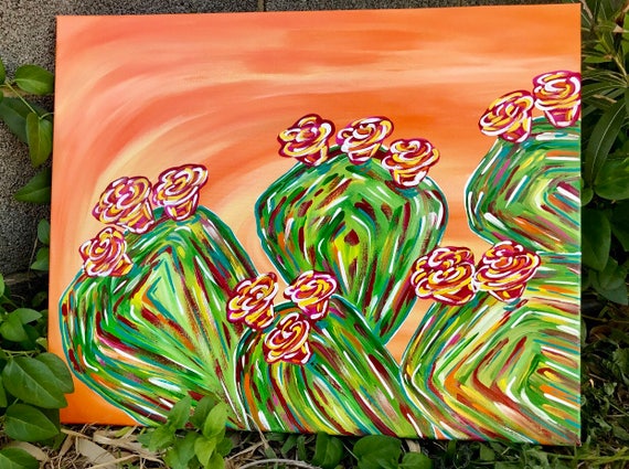 Beautiful cactus painting/ cactus art/ cactus home decor/