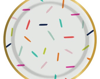 Sprinkles, Party Plates, Donut Party, Sprinkle Plates, Paper Party Plates, Birthday Party, Sprinkle Cake Plates, Dessert Plates, Colorful