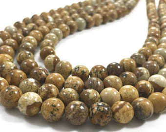 8mm Picture Jasper Beads,Round Gemstone Beads