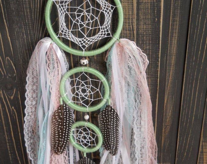 Dream catcher light green wall hanging Boho dreamcatcher light green Home living dreamcatcher large bohemian decor Gigantic dreamcatcer