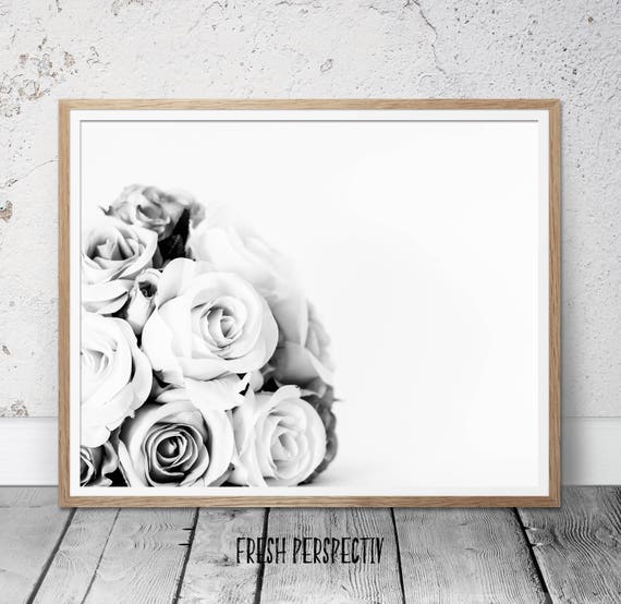 black and white photography, Roses print, roses bouquet photography, bouquet wall print, roses wall art, flower wall art, floral wall print