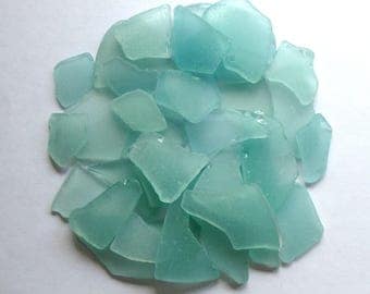 40 light aqua blue Sea Glass pieces