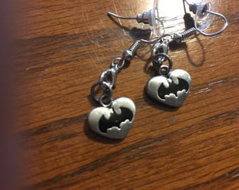Silver Batman Earrings