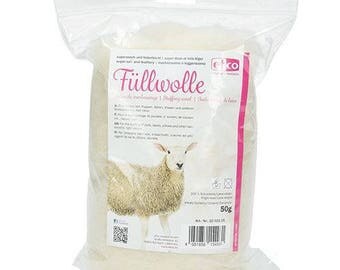 Wool for stuffing - 50 g - Virgin wool - cotton upholstery in wool