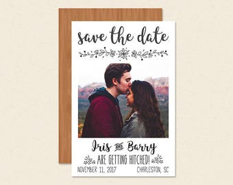 Rustic Country Photo Save the Date Card or Magnet - Affordable Boho Save the Date