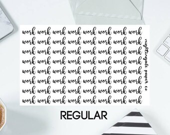Work Calligraphy Planner Stickers - Regular or Large Size