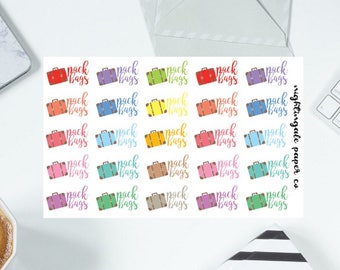 Pack Bags Travel Suitcase Planner Stickers