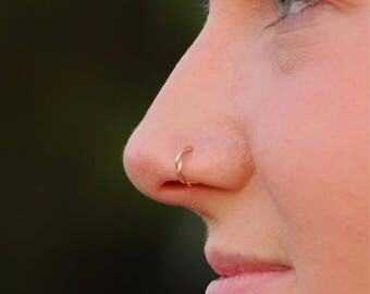 Twisted Wire Fake Nose Ring, Fake Nose Ring, Twisted Wire, Gold Nose Ring, Women's Fake Nose Ring, Men's Fake Nose Ring, Silver Nose Ring