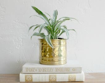 Vintage Brass Planter, Brass Plant Pot, Regency Decor, Solid Brass Plant Holder, Boho Home Decor, Flower Pot, Decorative Pot Indoor Planter,