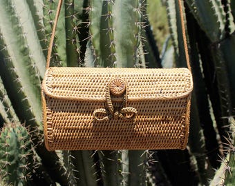Atta Lolita Bag - Handmade Natural Straw Bag, Classic French Bag Style, Beach Bag, Traditional Woven Bag
