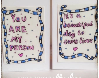 You Are My Person or Its a Beautiful Day to Save Lives - Greys Anatomy Inspired Cards - UK Free Postage
