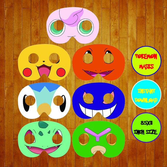 Instant Download Pokemon masks Pokemon Birthday Pokemon