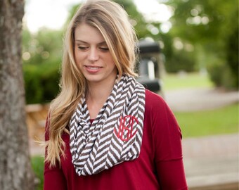 Monogrammed Scrarf, Personalized Scarf, Herringbone Scarf