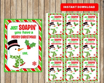 Printable Hand Soap Gift Tags We WASH You Merry Christmas