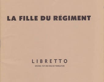 1971 Metropolitan Opera Libretto - La Fille Du Régiment