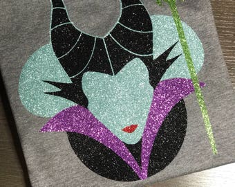 Disney Shirt, maleficent, Sleeping Beauty, mickey head, Glitter, Sparkle, Trip, Vacation, Kids, Mens, Ladies, Women's Plus Size