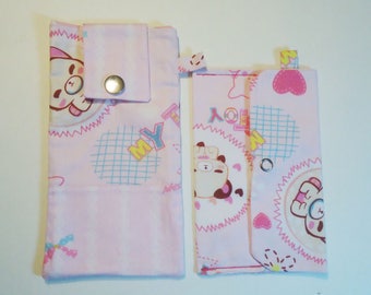 Kawaii Kitty Cell Phone Case Set 2/Pouch/Bag/Eyeglass Case/iPhone/LG/PixelXL/Samsung/ZTE/Small Pouch