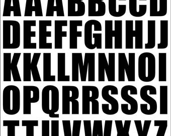 Iron On 2" Vinyl Letters Single Sheet 15" x 12" Impact Font - Any Color