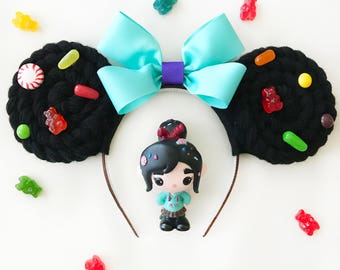 Vanellope von Schweetz Minnie Mouse Ears | Mouse Ears Headband | Mickey Ears | Mouse Ears | Wreck-It Ralph | Fix-It Felix | Sugar Rush Ears