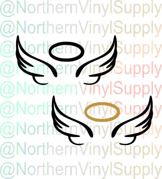 Download Angel Wings SVG Angel Wings Cut File Halo Cut File SVG