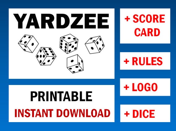 Download YARDZEE printable svg yardzee score card yardzee rules