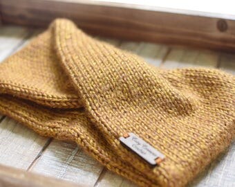 Mustard Knit Turban Headband | Gold Colored Headband | Knitted Turban | Knitted Headband | Twisted Headband | Knit Bow Headband