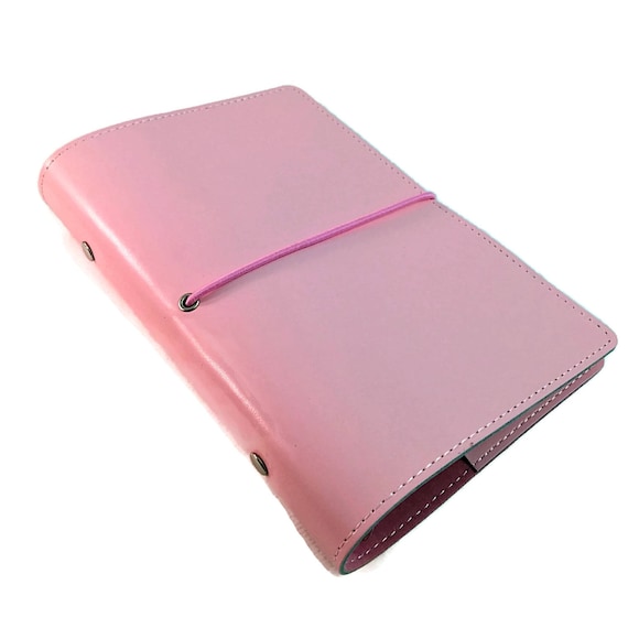 Last One SALE Pink Personal Size Leather Planner Organizer A6