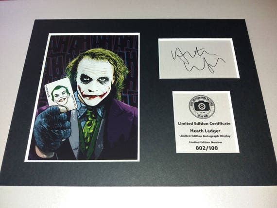 Heath Ledger The Joker Batman Signed Autograph Display