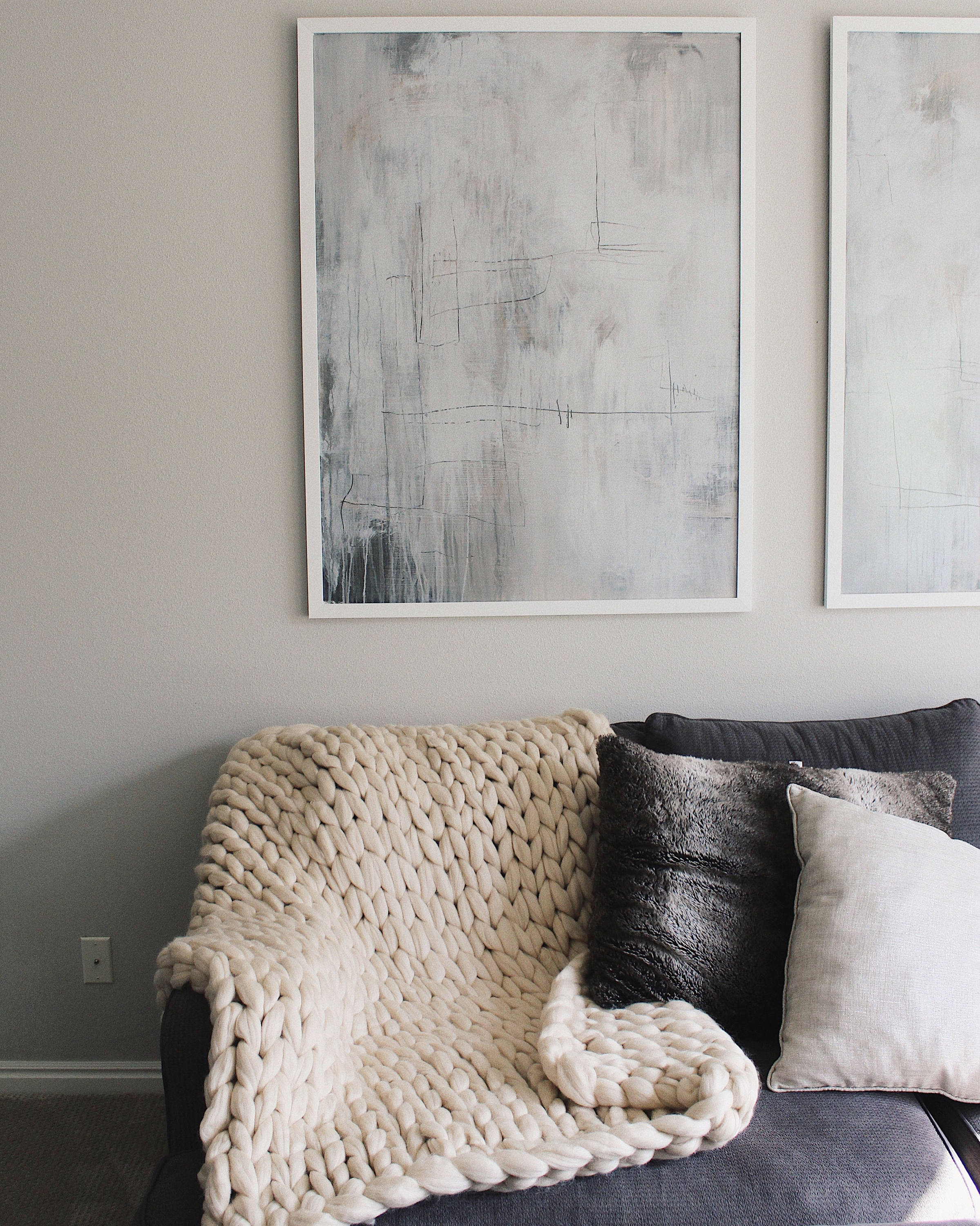 48x60 Merino Wool Thick Knit Blanket Medium