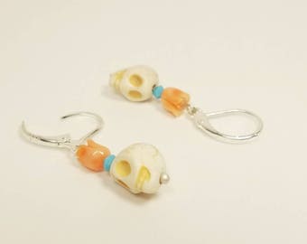 sugar skull earrings, day of the dead, sugar skull jewelry, Dia de los Muertos, day of the dead gift, Calavera, Calacas