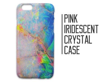 Pink Iridescent Crystal Phone Case for iPhone 7 Plus 6 6s 5 5s 5c +