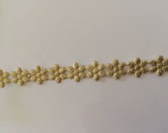 Ribbon flower color lazer cut Gold 1 cm width