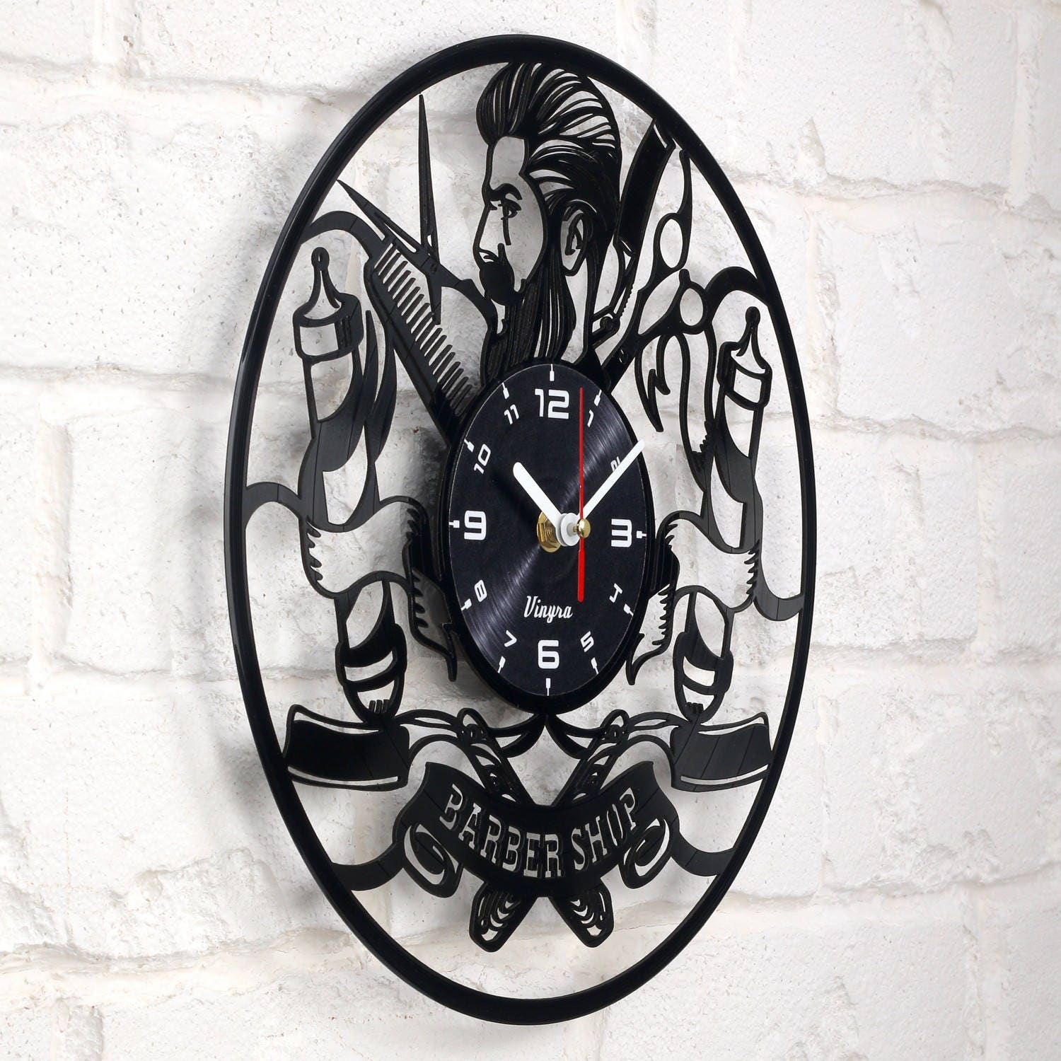 CLOCK Vinyl Record Clock Barber gifts Shop Wall
