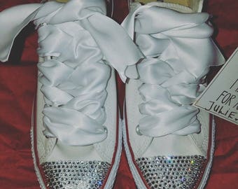 Swarovski converse, bling converse, bridal converse, wedding conversscustom converse, blinged converse, womens converse, bridal sneakers
