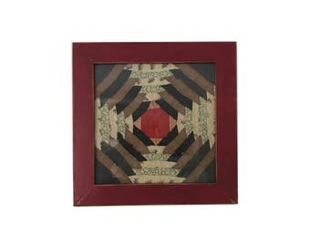 Handmade One of a Kind Antique Quilt Picture Salvage