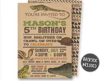 Reptile Birthday Invitation, Reptile Invitation, Reptile Printable Invitation, Lizard Invite, Snake Invitation, Printable Invitation