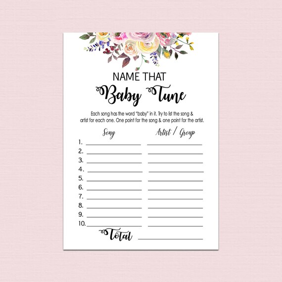 Name that baby tune name that baby song Funny Baby shower