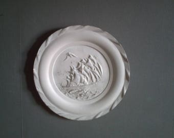 white patina decorative plate