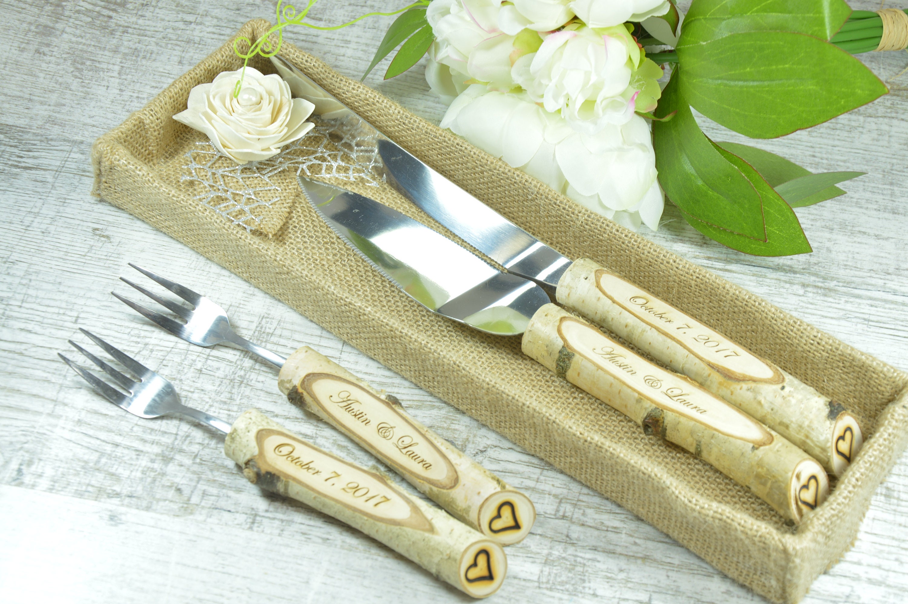 Wedding knife. Wedding cake set. Personalized knife. Cake