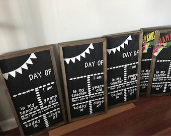 First Day of School Sign, Reusable First Day of School Sign, First and Last Day of School Sign, Back to School Chalkboard, Wooden Chalkboard