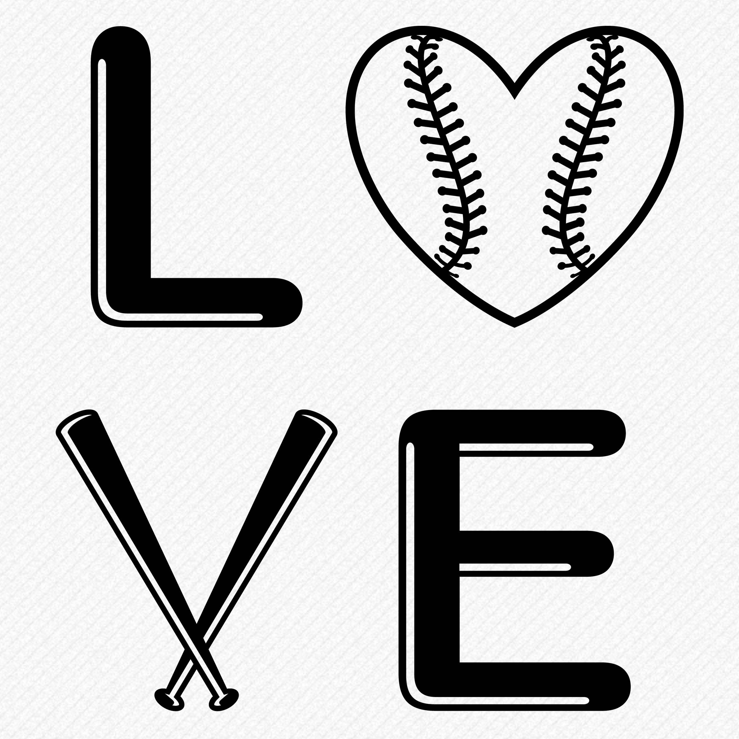 Download Love Baseball SVG, cutting file, love baseball silhouette ...