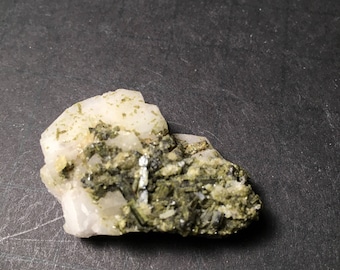 Green Tourmaline on Calcite