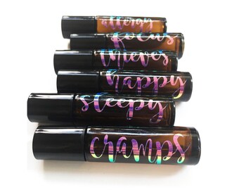 Essential Oil Labels - 10ml Roller Bottle Label - Oil Labels - Custom Vinyl Label