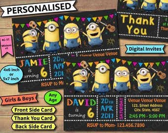 Minion Invitation, Minions Birthday Invite, Minion Birthday Invitation, Minion Birthday Party Invite, Minion Party Printable, Minion Invite