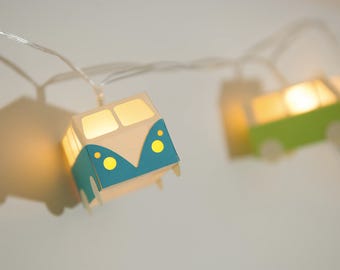 "Combi VW T1 split" string light green and blue paper