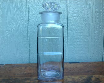 Antique Glass Apothecary Bottle with Stopper